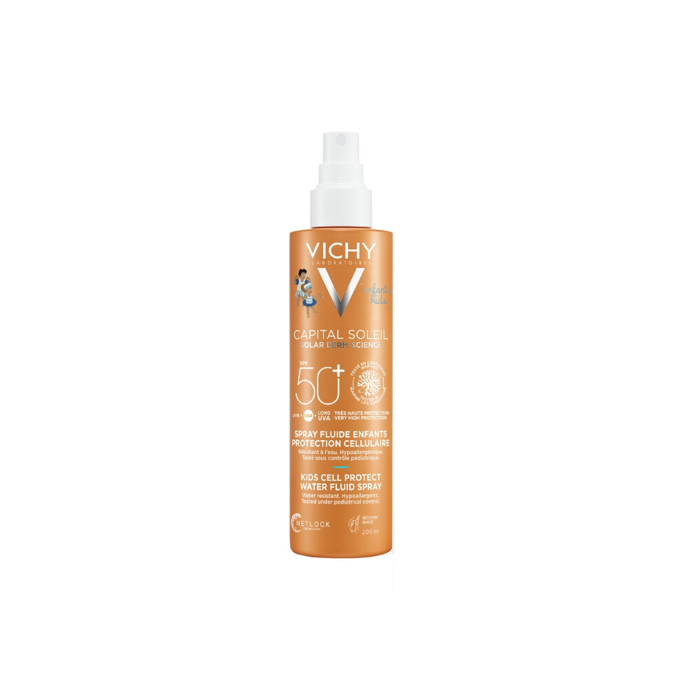 Vichy - Capital Soleil Kids Cell Protect Water Fluid Spray SPF50+ - Opalovací fluid ve spreji na tělo a obličej pro děti 200ml