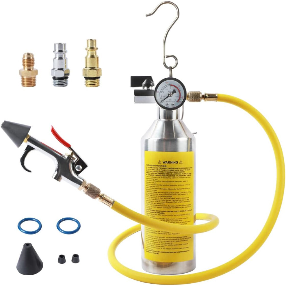 Ac Flush Kit Home A/C Flush Tool Automotive Hvac Flush Kit Thickened Stainless Steel Canister House Ac Flushing Kit Auto Air Conditioning Flush Bottle 6935462222261
