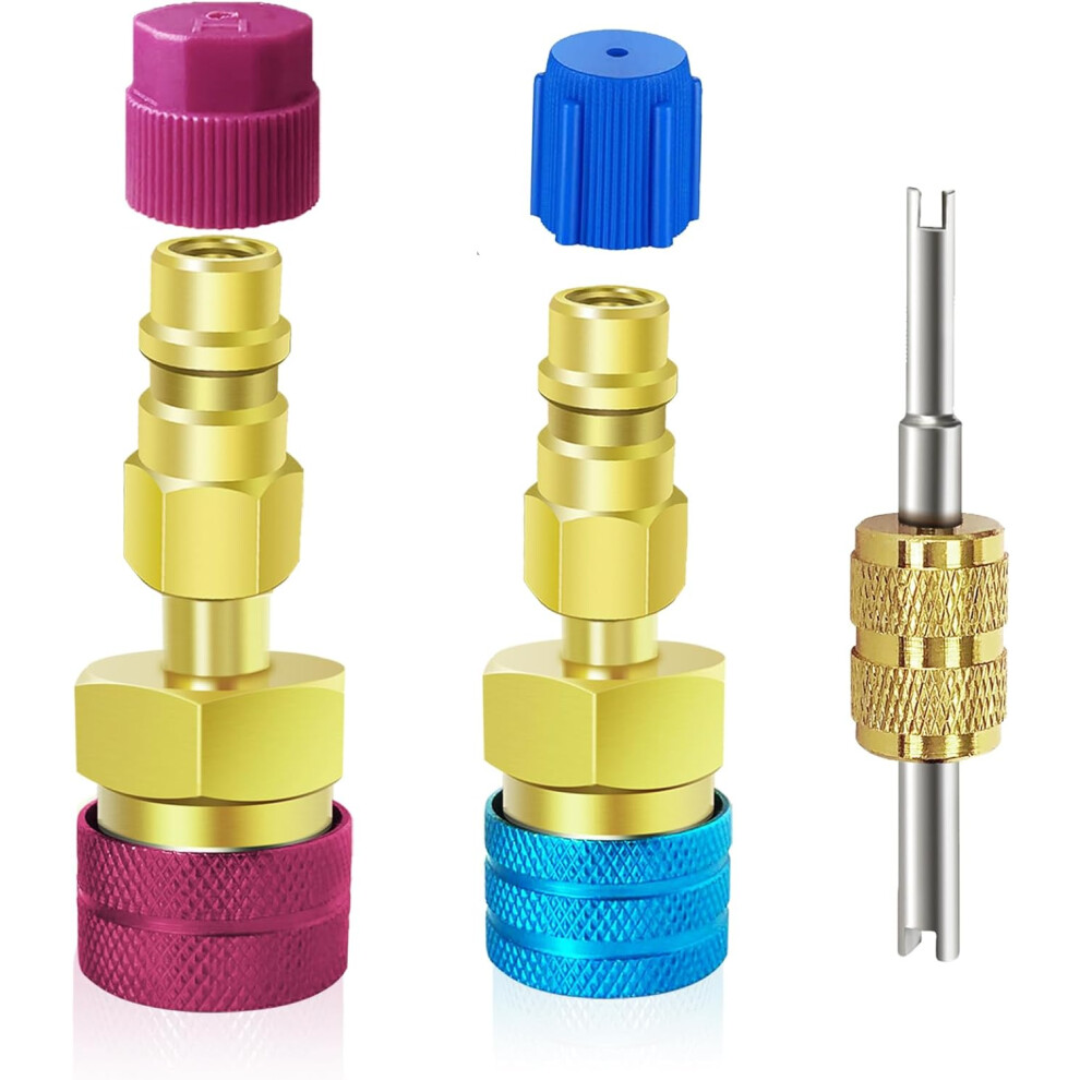 R1234yf Quick Coupler, R1234yf To R134a Adapter, High/Low Side R134a To R1234yf Adapters For Ac Charging R-1234Yf Refrigerant Air Conditioning System 6935462222643