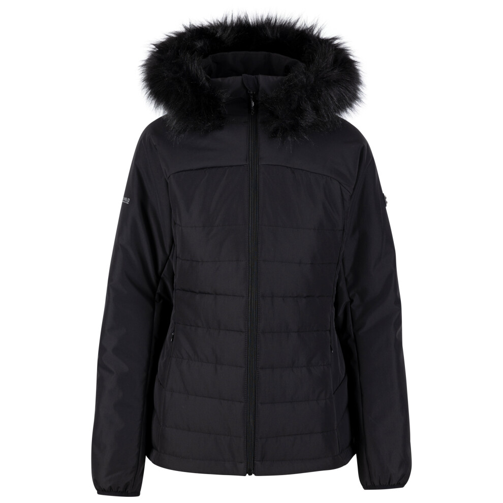 (20, Black) Trespass Women's Padded Jacket Hooded Translate