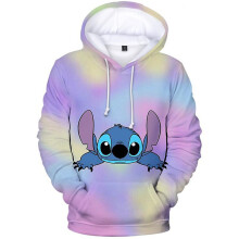 (Gradient Stitch, 9-10 Years) Kids Lilo Stitch Cartoon Casual Hoodies Sweatshirt Hooded Pullover Top Coat Xmas Birthday Fans Gift