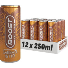 ( Pack Of 24) Boost Ice Caramel Latte Coffee 250ml