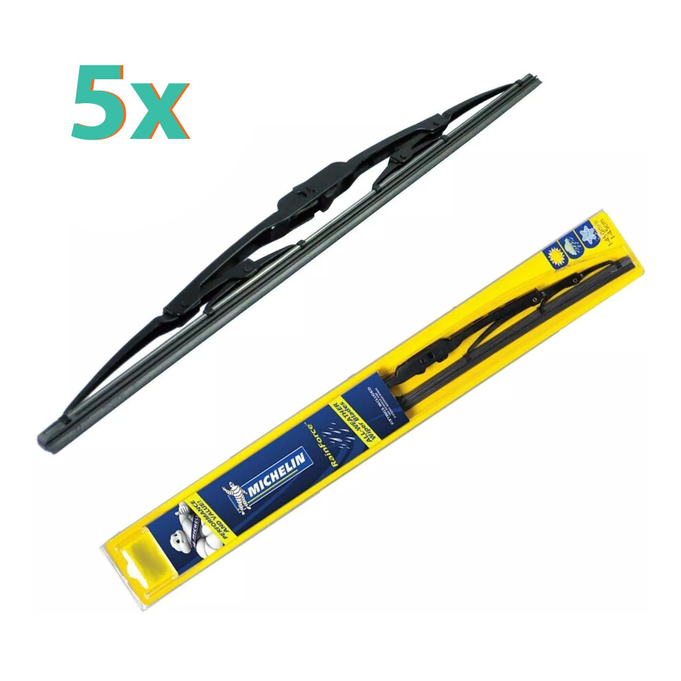 5x 17" Inch Flat Universal Rainforce traditional Wiper Blade Michelin-43CM