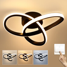 Black Nordic Flower-shaped LED Ceiling Light - 32W, 3 CCT, 5-10m2 Coverage, Easy Install