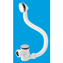 McAlpine HC2650UK Chrome Plated Brass Bath Filler & Overflow - 50mm Water Seal, Swivel Trap, Top-Access Mushroom Plug