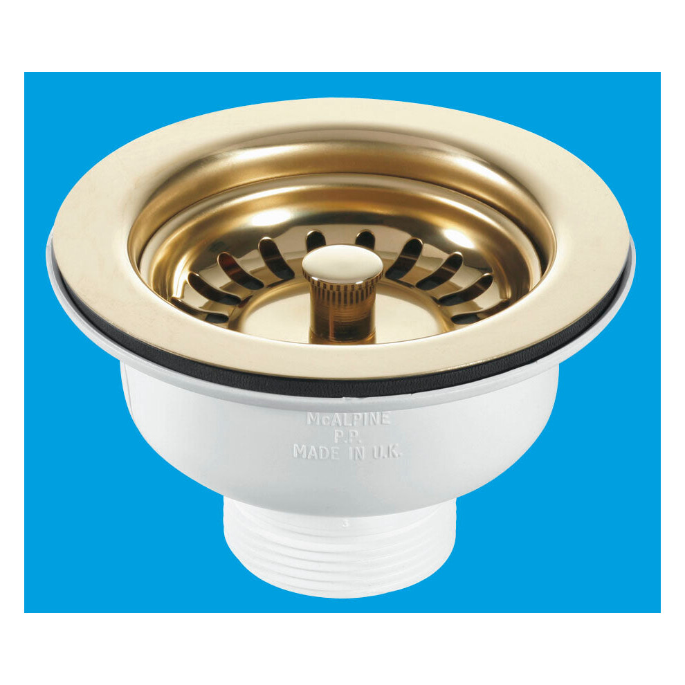 McAlpine BSWPVD 1Â½" Basket Strainer Waste: 113mm Stainless Steel Flange: Stemball Plug: Centre Pin Model