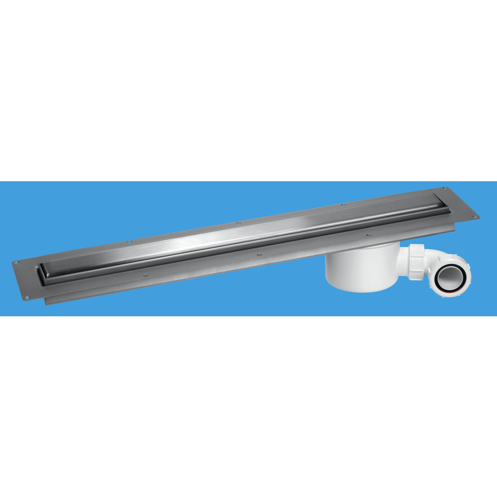 McAlpine CD1000-O-B Brushed Stainless Steel Slimline Channel Drain - 948mm