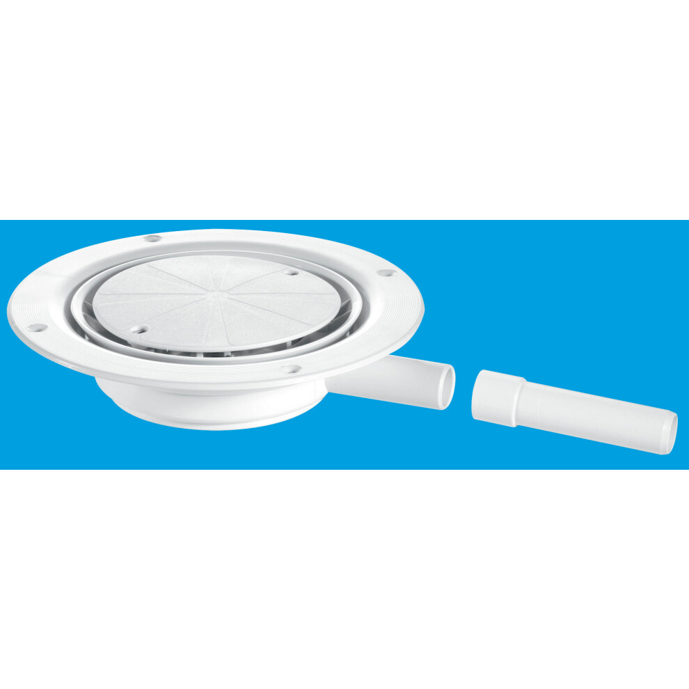 Mcalpine Round Untrapped Gully With Cover For Pumped Waste Usg1wh White