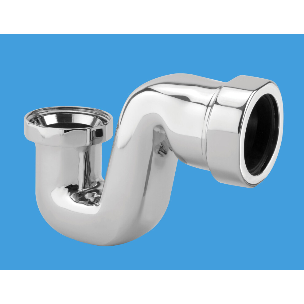 McAlpine BATHTRAP50-CPB 50mm Water Seal Chrome Plated Brass Bath Trap with 1½" Universal Outlet