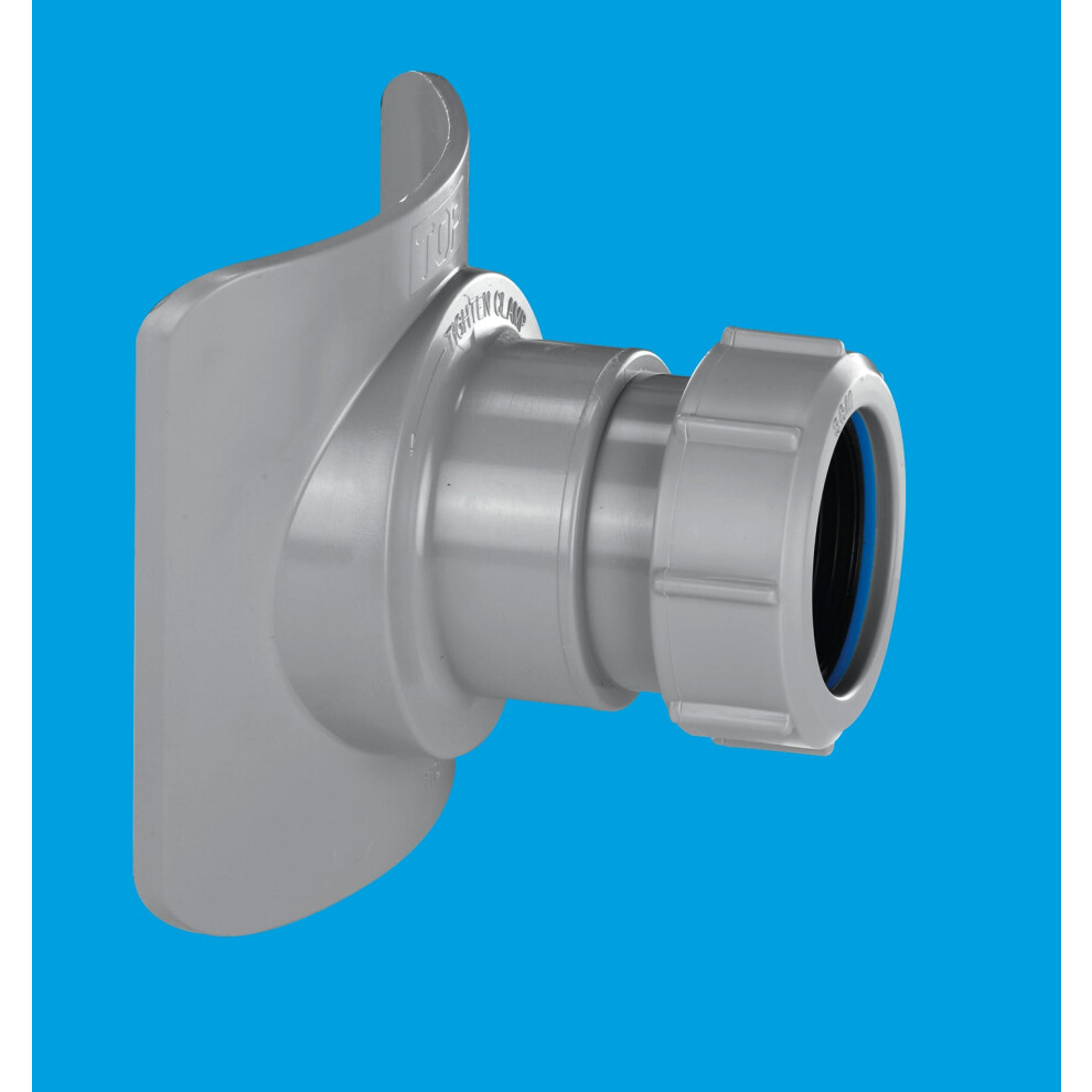 McAlpine BOSSCONN82Z-GR Grey Mechanical Soil Pipe Boss Connector for 57mm hole saw size, supplied with fixing tool and suitable for 4"/110mm soil pipe