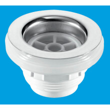McAlpine BSW10 1½" Backnut Bath Waste: 70mm Stainless Steel Flange x 1½" Tail: Unslotted: Plug