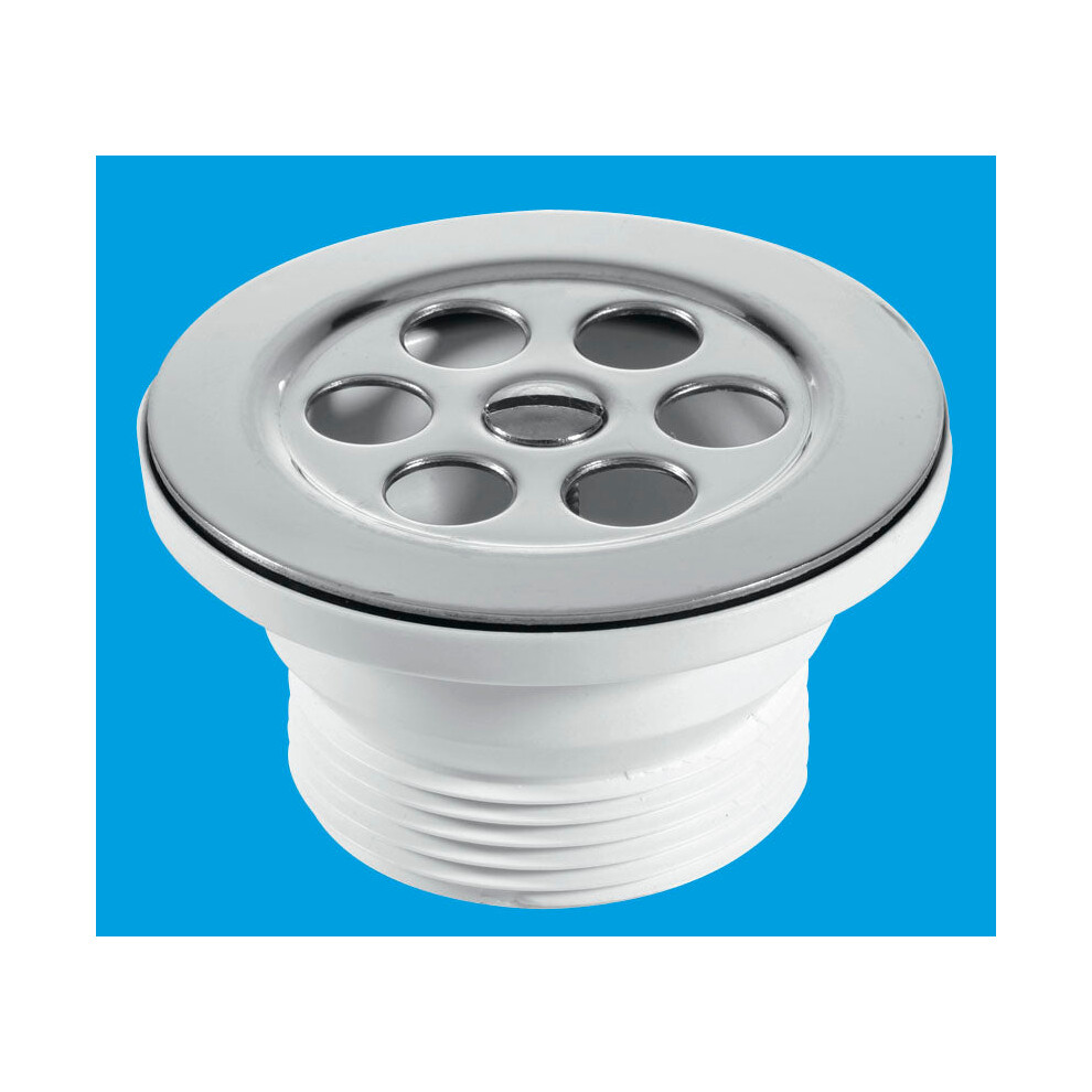 McAlpine BSW10P-F 1Â½" Shower Waste: 70mm Stainless Steel Flange: Centre Pin Model