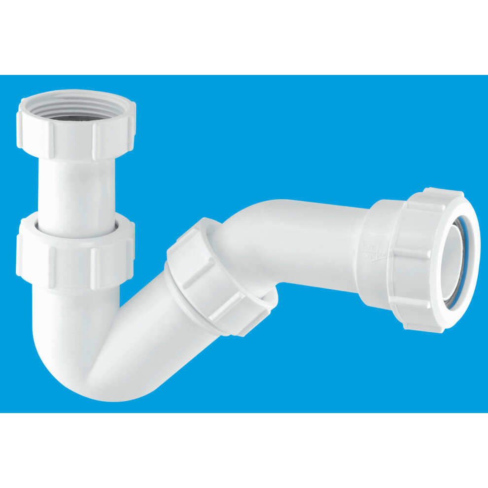 Mcalpine Bt2 19Mm Water Seal Adjustable Inlet Tubular Swivel 'P' Trap With Multifit Outlet