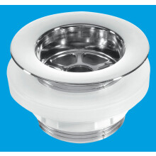 McAlpine BW5 1½" Backnut Bath Waste: 70mm Chrome Plated Plastic Flange x 1½" Tail: Unslotted: Plug