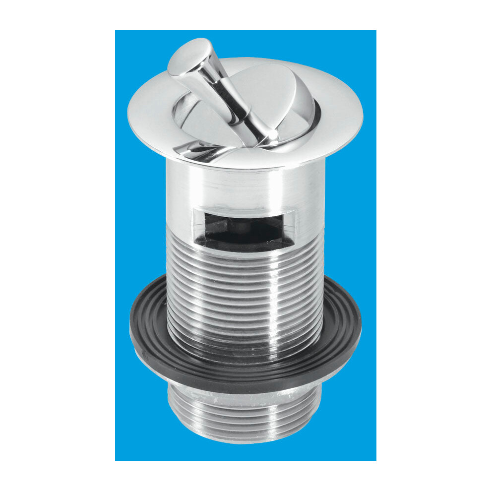 Mcalpine Bw60sph-Cb 1Â¼" Chrome Plated Brass Basin Waste - Backnut Model: 60Mm Flange X 3Â½" Tail With Swivel Handle Plug 5036484021243