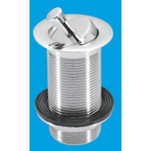 McAlpine BWU60SPH-CB 1¼" Chrome Plated Brass Basin Waste - Backnut Model: 60mm Flange x 3½" Tail with Swivel Handle Plug