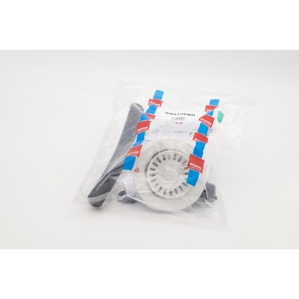 Mcalpine Bwstofwh 1Â½" Basket Strainer Waste And Overflow - White 5036484095053