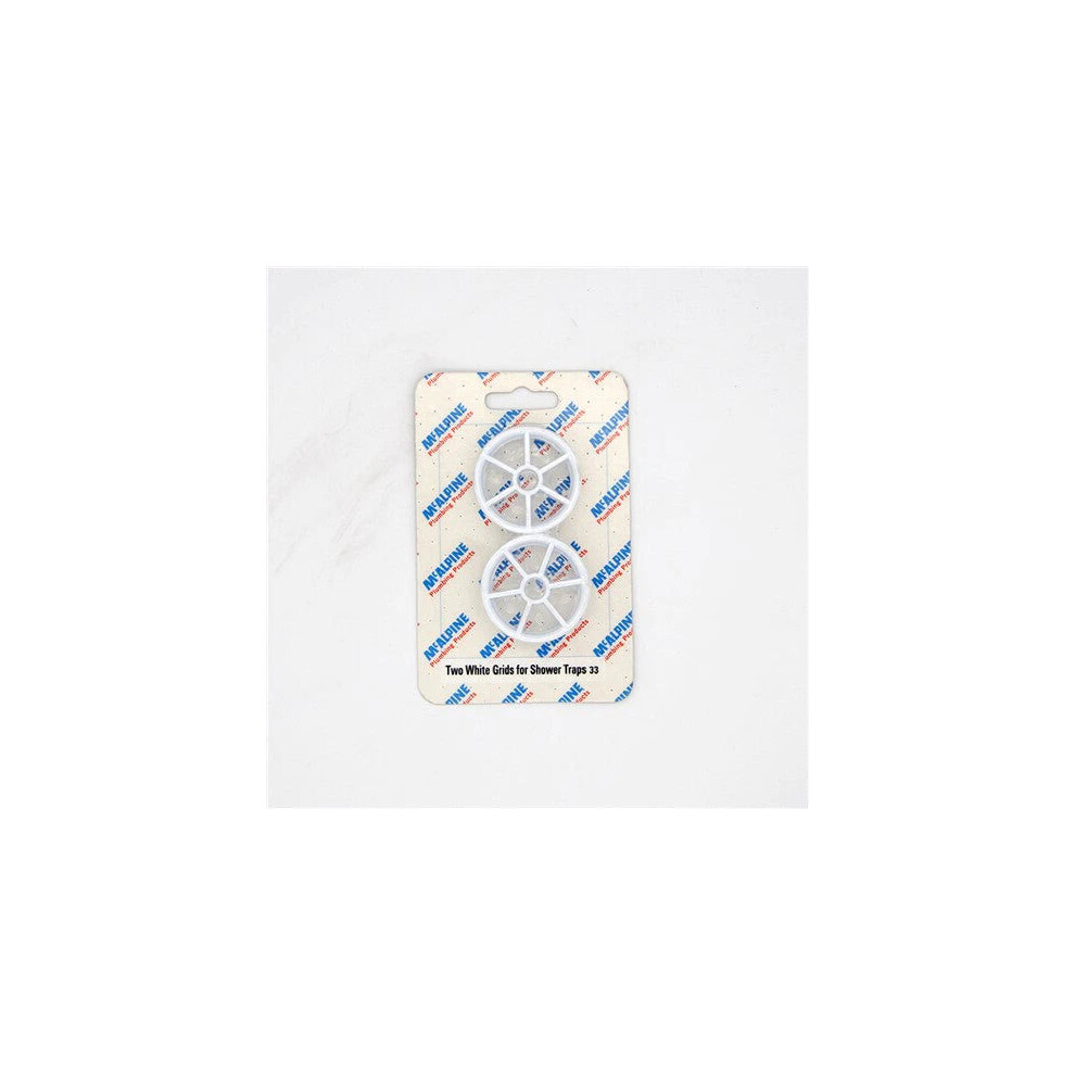 Mcalpine Card-33 Two Grids For Shower Traps - Stwgr-Wh X 2 White