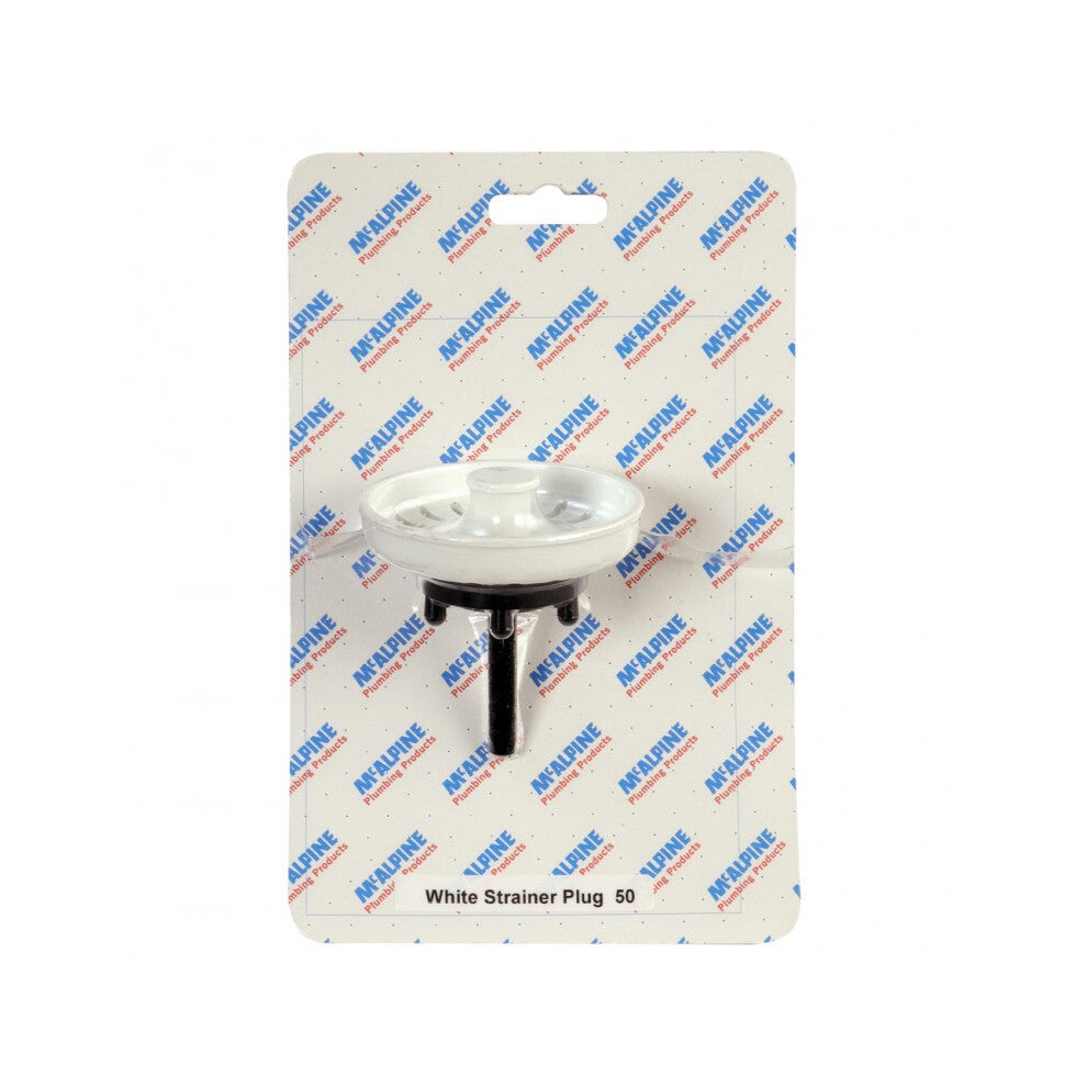 McAlpine CARD-50 White Strainer Plug - BSKTOP-ASWH