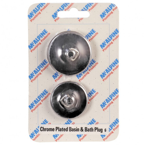 McAlpine McAlpine CARD-6 Chrome Plated Basin & Bath Plugs - CP1 + CP2 + P-CPTOGGLE