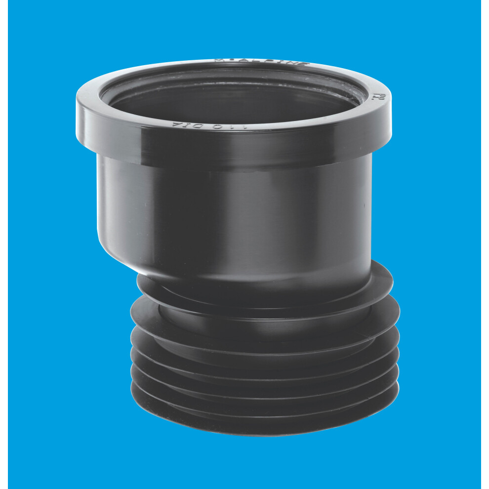 McAlpine DC1BL-OS Black 4"/110mm 14mm Offset Drain Connector