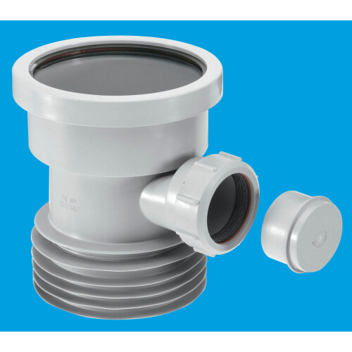 McAlpine McAlpine DC1-GR-BO Grey 4"/110mm Drain Connector with Boss