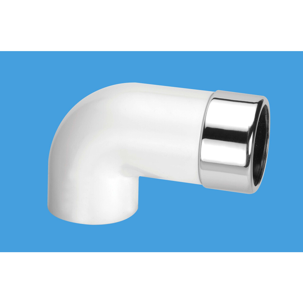 Mcalpine Chrome Plated Elongated Brass To Abs 90 Degree Conversion Elbow 32Mm Abs32/35A-Cb -L