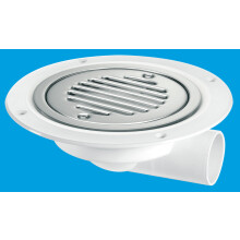 McAlpine Round Untrapped Gully with Stainless Steel Cover 1.5'' Solvent x 75mm High USG3SS-SL-SC