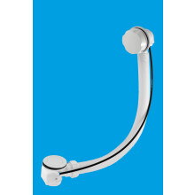 McAlpine PUB-WH 1½" x 70mm Polished Stainless Steel Flange Pop-Up Bath Waste and Overflow - Centre Pin Model with Overflow/Command Knob