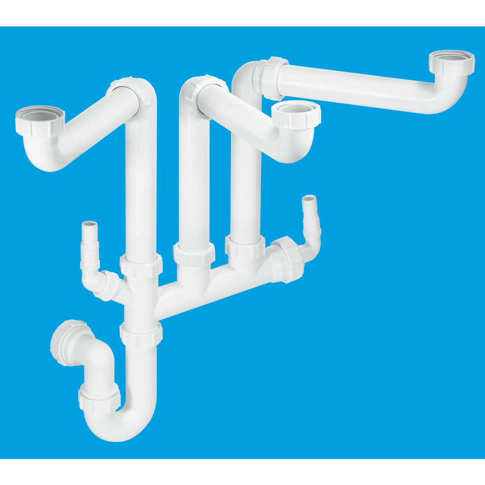 Mcalpine Ssk3 Three Bowl Space Saver Plumbing Kit