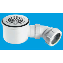 McAlpine ST90CPB-P-HP 90mm x 50mm Water Seal Shower Trap, High-Flow 2in Universal Outlet, Removable 110mm Flange