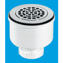 McAlpine ST90CPB-P-V 90mm x 50mm Water Seal Shower Trap with 2" Universal Vertical Outlet with removable 110mm Flange.