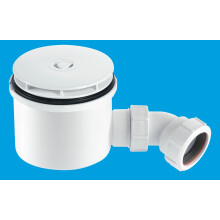 McAlpine ST90WH10-HP2 90mm x 50mm Water Seal Shower Trap with 1½" Outlet High-Flow High-Performance Trap with removable 110mm Flange