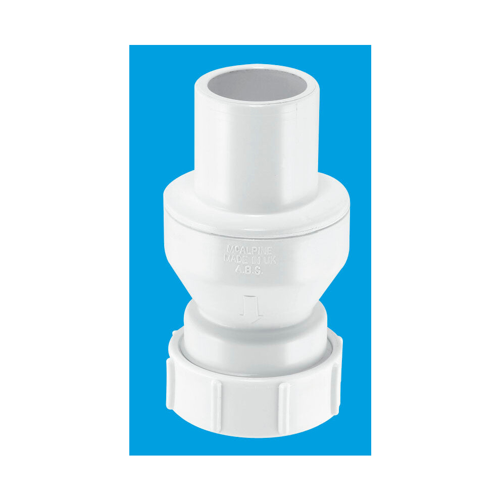 McAlpine CONVALVE-125P Convalve Non-Return Valve with Â¼" Plain Tail x Â¼" Universal Outlet