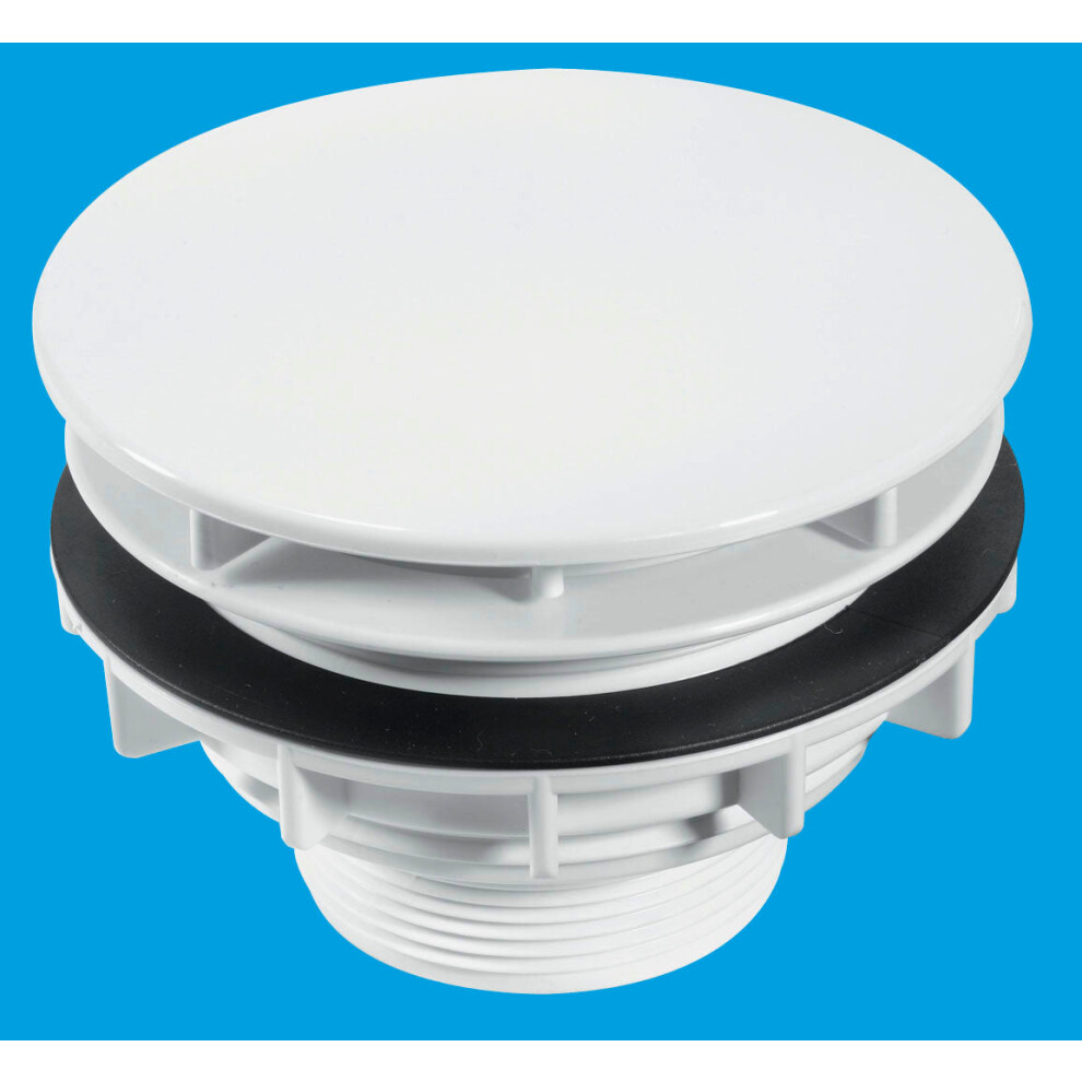 McAlpine SWHF5-WH High Flow Shower Waste: 110mm White Plastic Plain Cover Flange x 56mm Tail: Top Access: Backnut Model