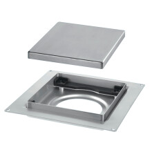 McAlpine TILE-PLAIN-B 150mm Square Stainless Steel Tile Drain for use with 50mm Water Seal trap body