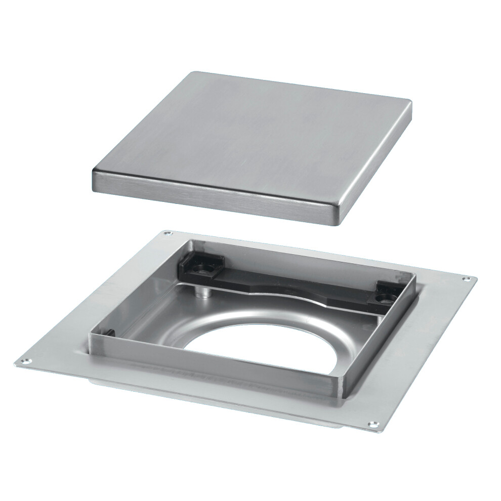 McAlpine TILE-PLAIN-B 150mm Square Stainless Steel Tile Drain for use with 50mm Water Seal trap body