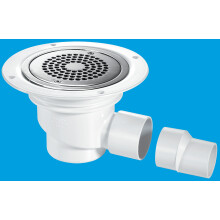McAlpine TSG1-ANTI/LIG 75mm Water Seal Trapped Gully, Clamp Ring and Cover Plate, 2" Horizontal Outlet and 2" x 1½" Socket Reducer