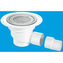 McAlpine TSG1SS-SL-NSC 75mm Water Seal Trapped Gully, Clamp Ring and Cover Plate, 2" Horizontal Outlet and 2" x 1½" Socket Reducer