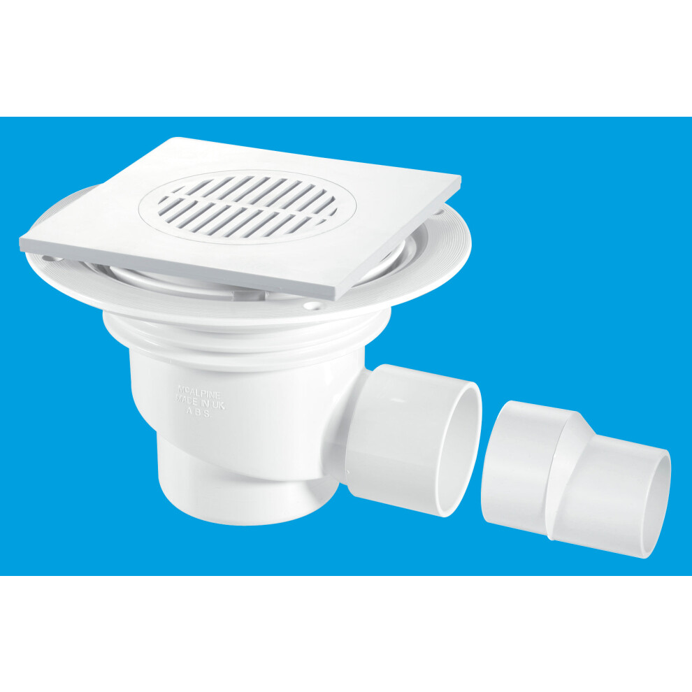 Mcalpine Tsg1t6wh 75Mm Water Seal Gully With Horizontal Outlet For Tiled Or Stone Floors