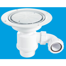 McAlpine TSG1WH-STW2R 50mm Water Seal Resealing Trap with 1½" x 90 Swivel Multifit Outlet Bend, White Plastic Clamp Ring and Cover Plate with Securin