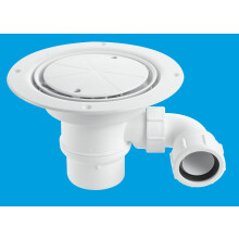 McAlpine TSG1WHSTW295 50mm Water Seal Trap with 1½" x 90 Swivel Multifit Outlet Bend, White Plastic Clamp Ring and Cover Plate with Securing Screws