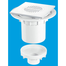 McAlpine TSG2T6WH 75mm Water Seal Gully with Vertical Outlet for Tiled or Stone Floors