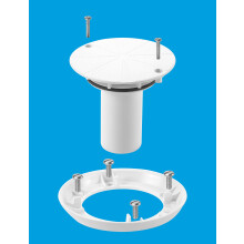 McAlpine TSGCONTV Conversion Kit to convert any TSG1 or TSG2 Gully to a sheet flooring gully with White Plastic Clamp Ring, Cover Plate and Dip Tube