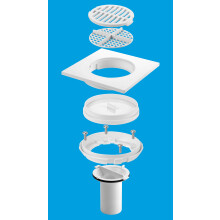 McAlpine TSGCONV White Plastic Sheet Floor to Tiled Floor Gully Conversion Kit