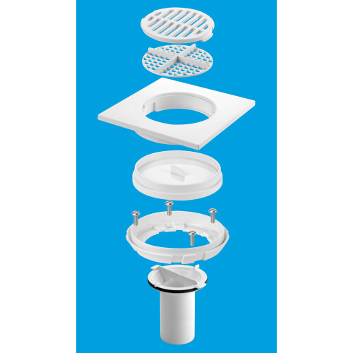 McAlpine McAlpine TSGCONV White Plastic Sheet Floor to Tiled Floor Gully Conversion Kit