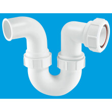 McAlpine TT10 75mm Water Seal Running Tubular 'P' Trap with 1½" Multifit Outlet and plain spigot end for connection to a waste disposal unit