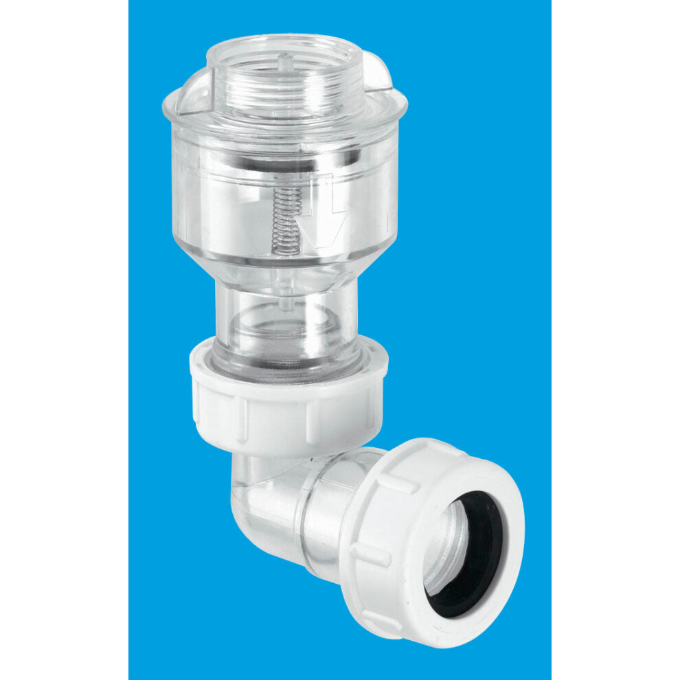 McAlpine TUNVALVE Tunvalve (Clear) with Â¾" female thread for connection to WC overflow outlet x 19/23mm Universal Outlet