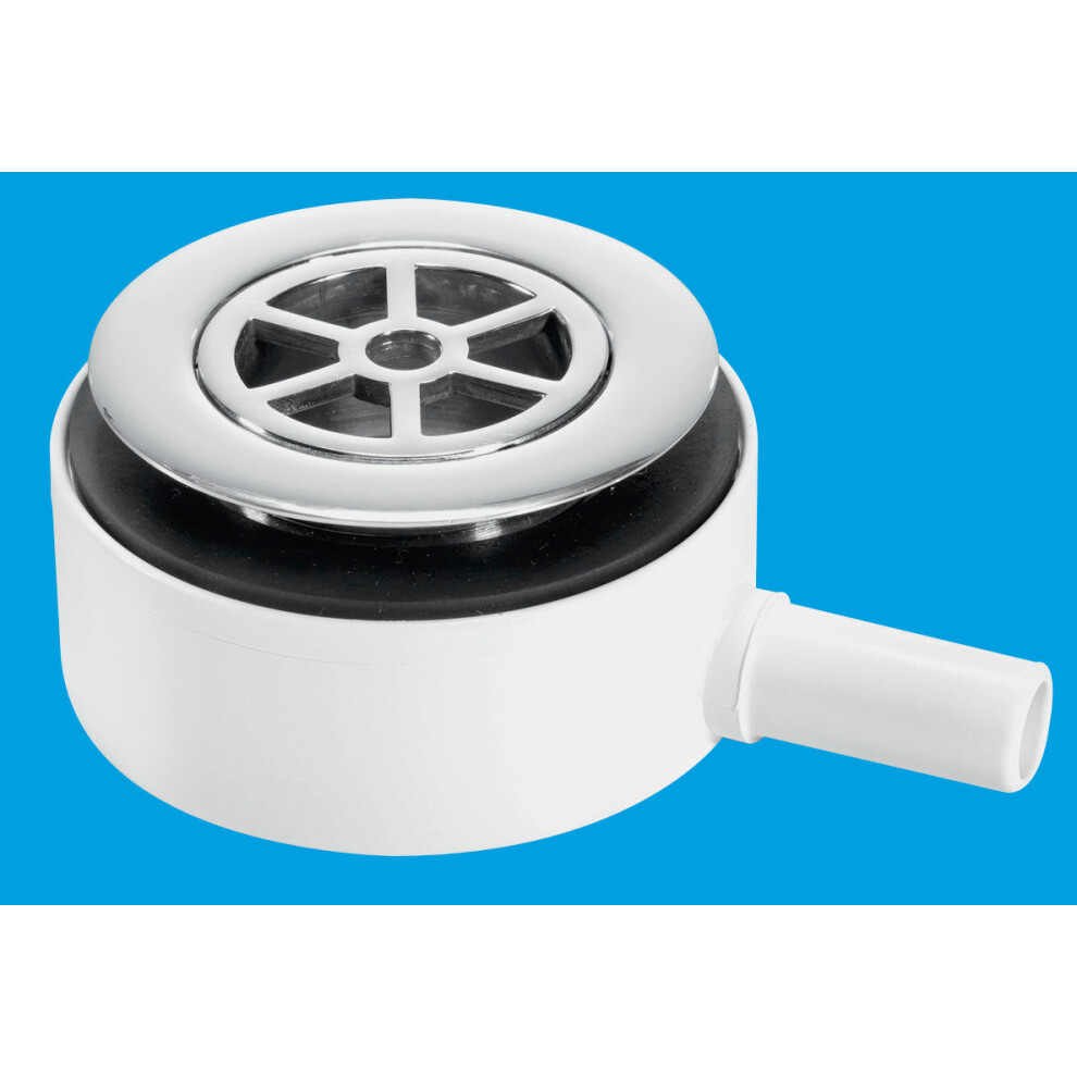 Mcalpine Upsw-2 Pumped Shower Waste Outlet: 70Mm Chrome Plated Brass Flange With Top Access X 15Mm Plain Tail Outlet 5036484008299