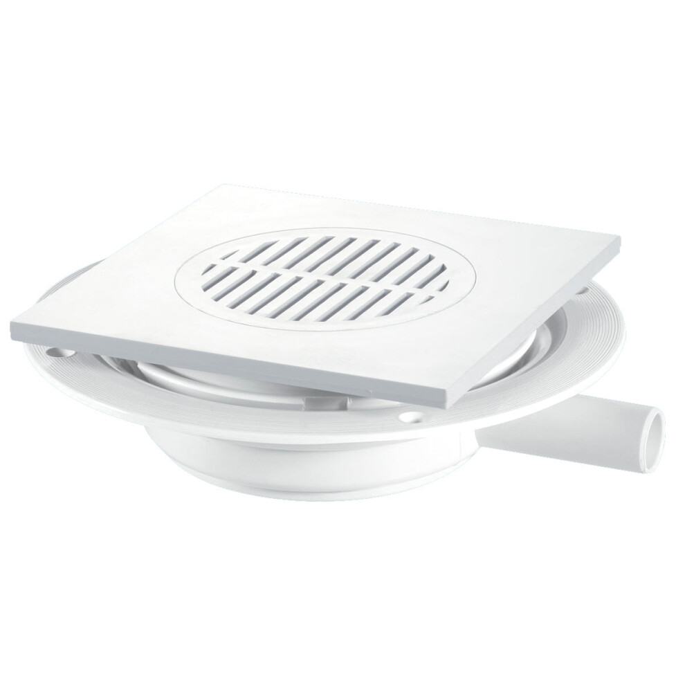 Mcalpine Usg1t6wh Untrapped Gully With 22Mm Horizontal Plain Outlet With Square Tile For Use With Pumped Waste.